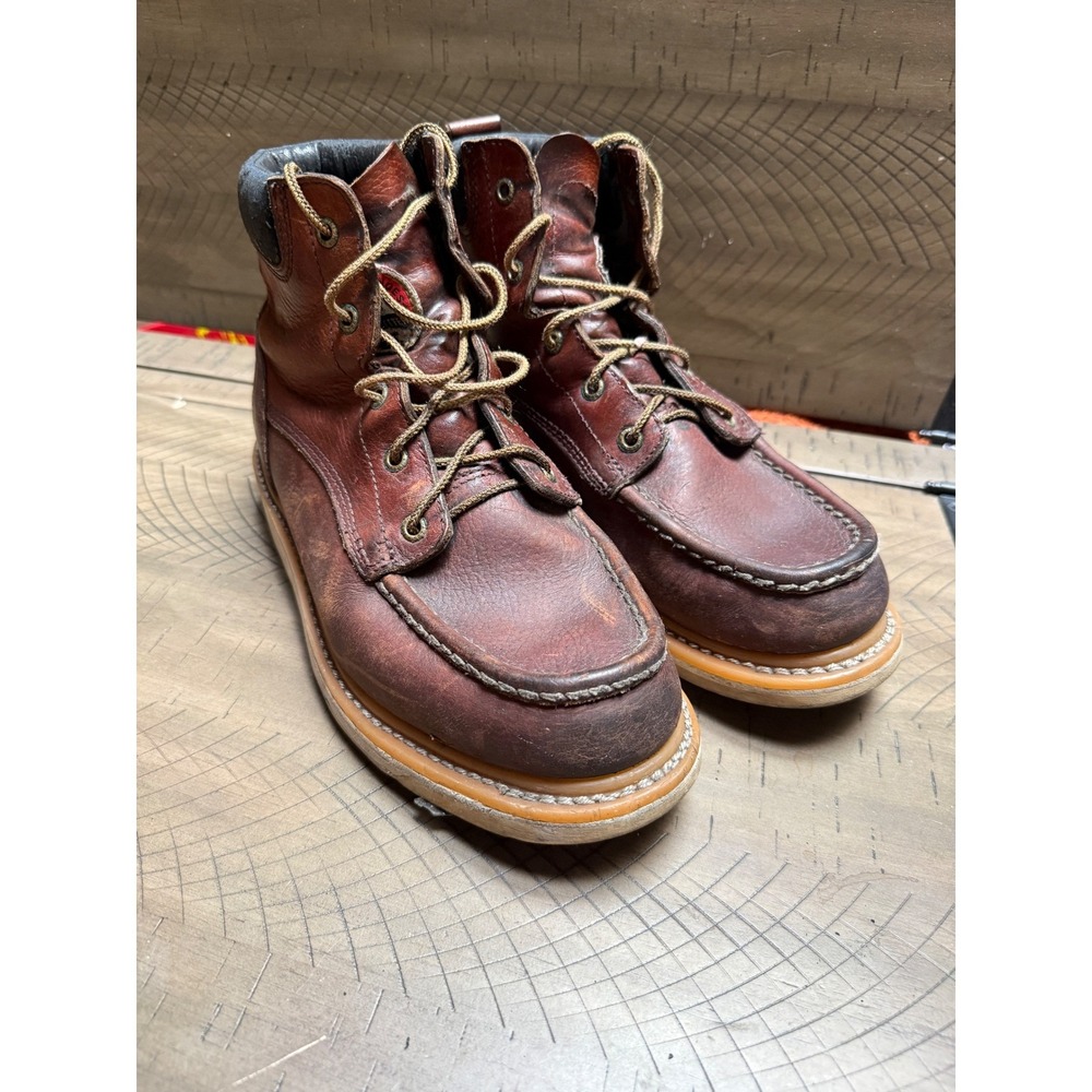 Irish Setter Boots Mens 9.5 E2 Brown Leather Moc Toe Work 83605 EH Rated